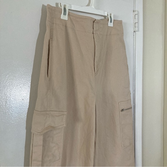 Zara high waisted blush pink wide leg cargo pants - Picture 7 of 15